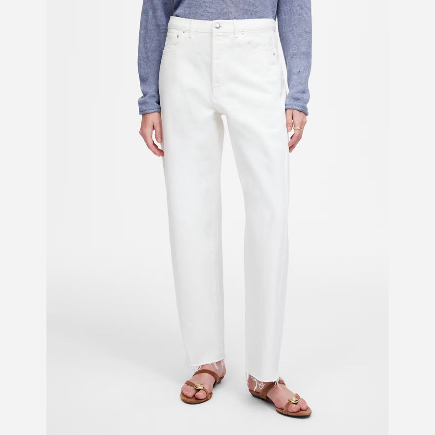 damen madewell pieced barrel-leg jeans weiß