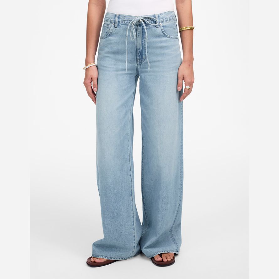 damen madewell superwide-leg jeans blau