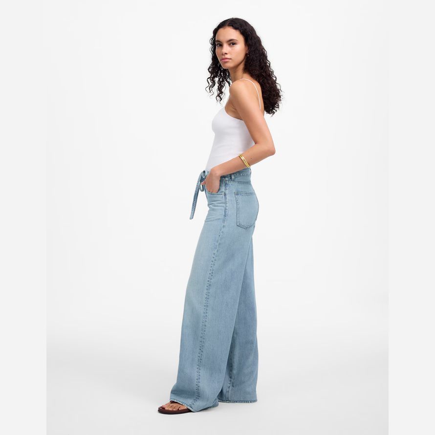 damen madewell superwide-leg jeans blau