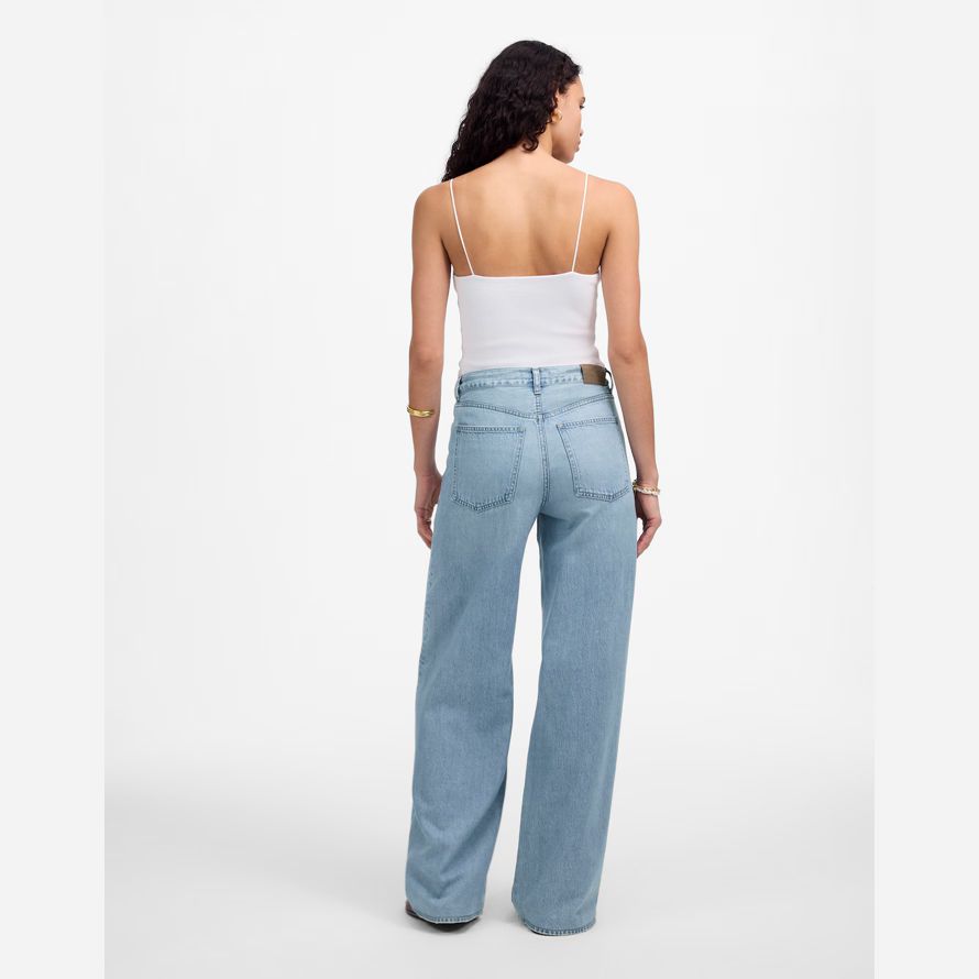 damen madewell superwide-leg jeans blau