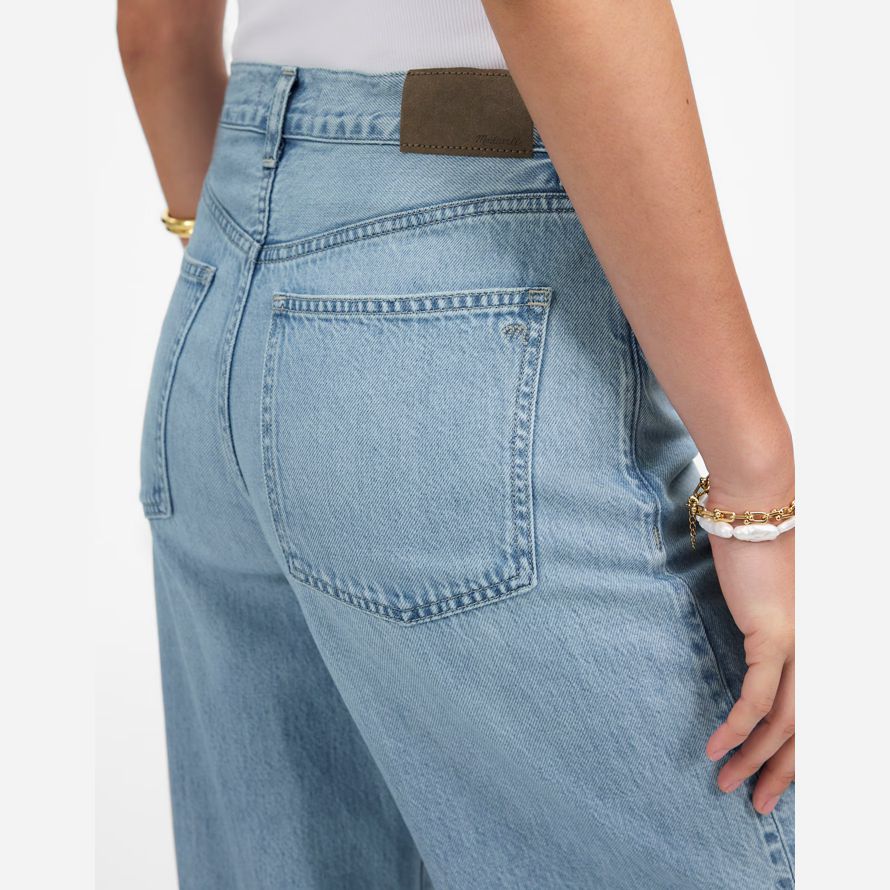 damen madewell superwide-leg jeans blau