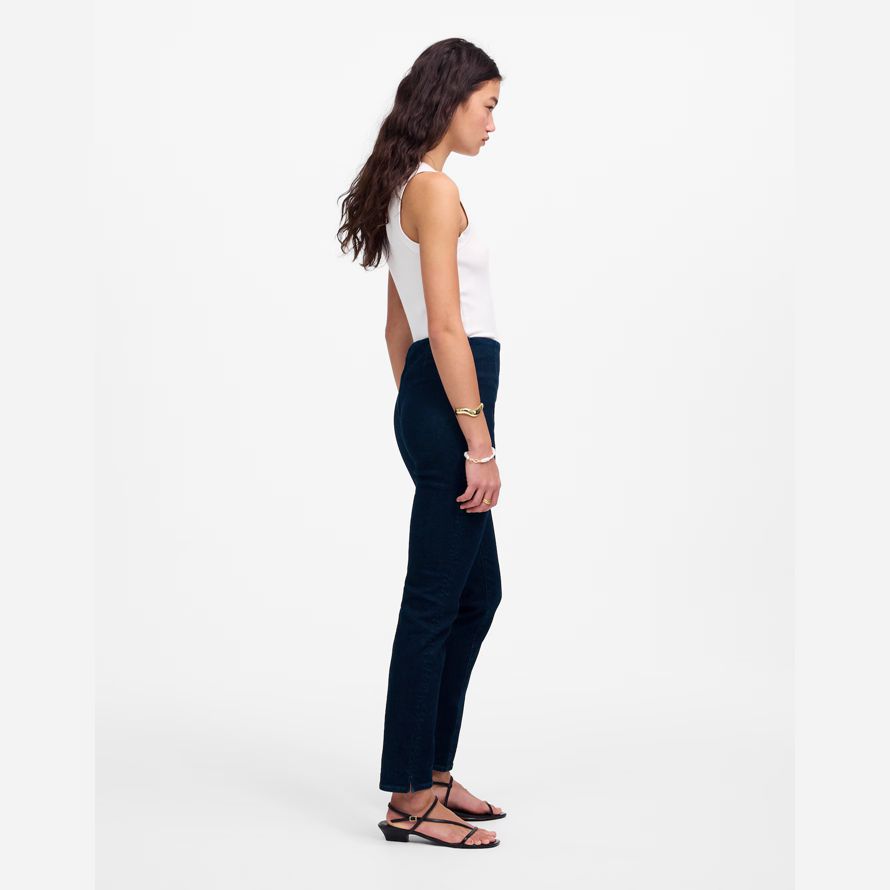 madewell slim crop wash damen jeans marine