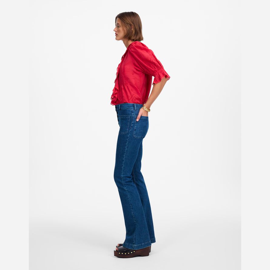 damen madewell flohmarkt flare jeans blau