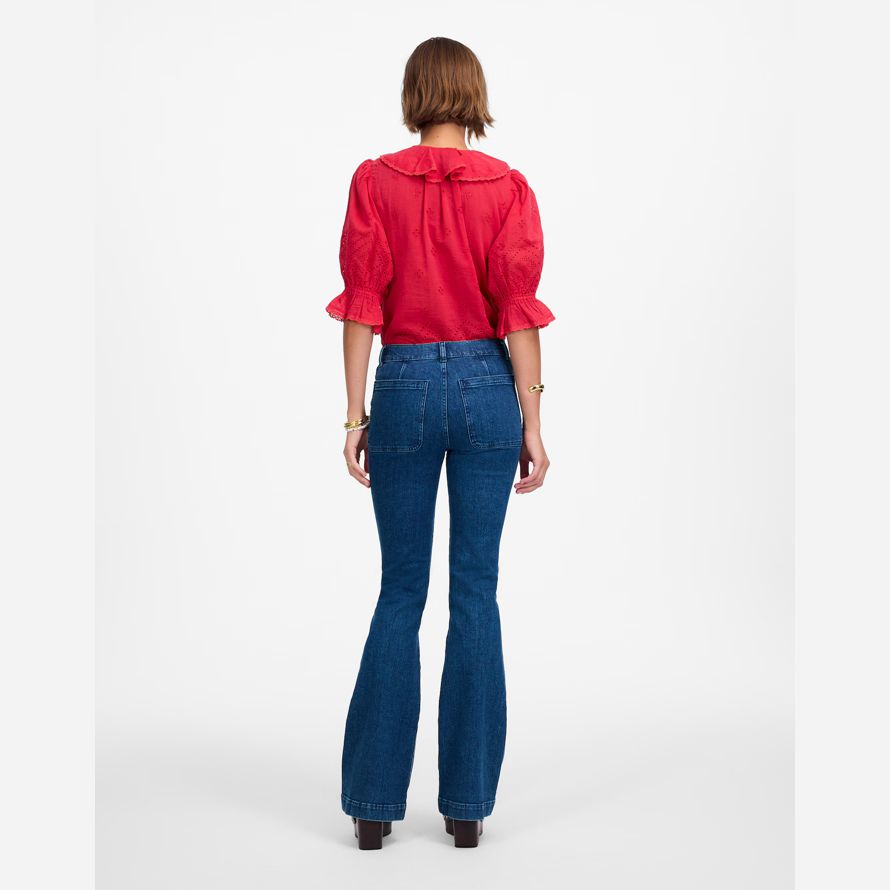 damen madewell flohmarkt flare jeans blau