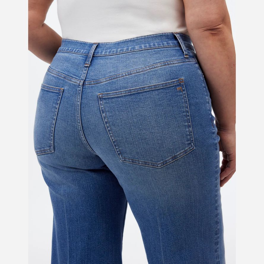 damen madewell plus flared wide-leg crop jeans-blue