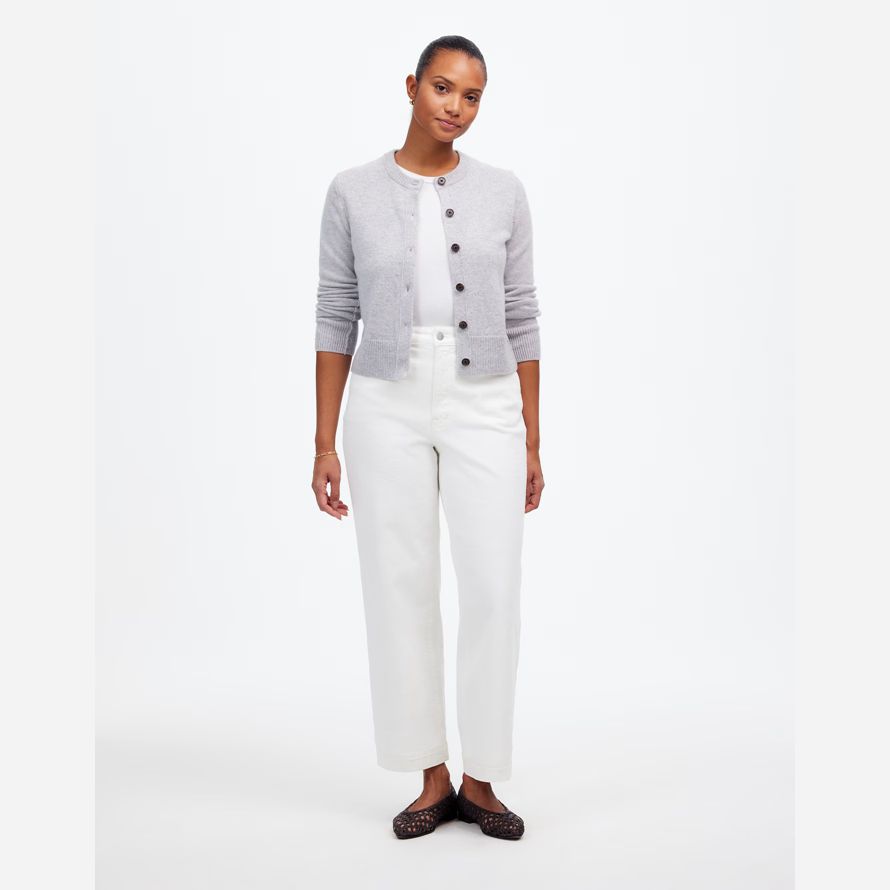 damen madewell dem curvy perfekte vintage-wide-leg crop jeans weiß