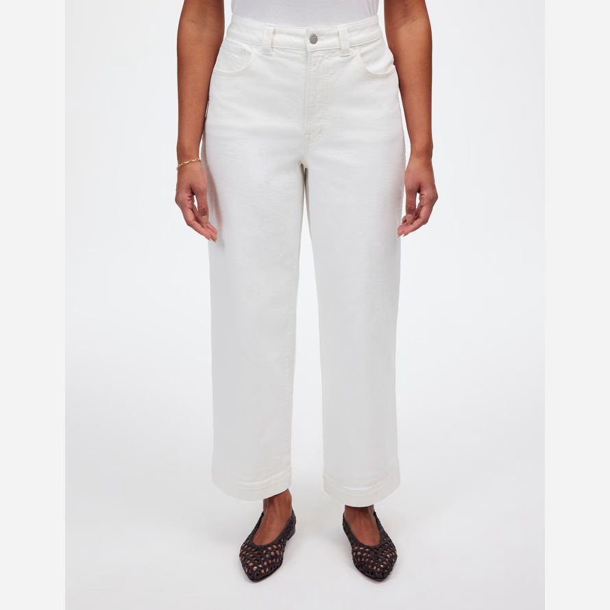 damen madewell dem curvy perfekte vintage-wide-leg crop jeans weiß