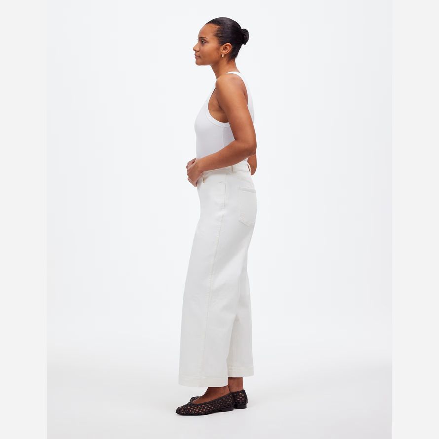 damen madewell dem curvy perfekte vintage-wide-leg crop jeans weiß