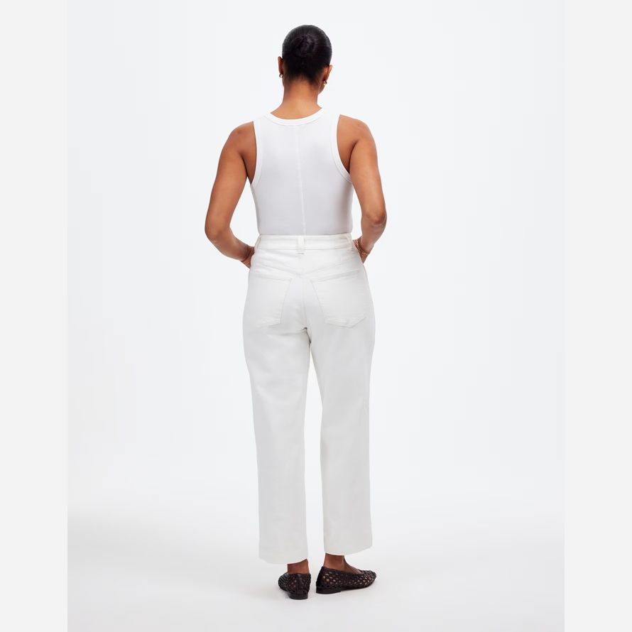 damen madewell dem curvy perfekte vintage-wide-leg crop jeans weiß
