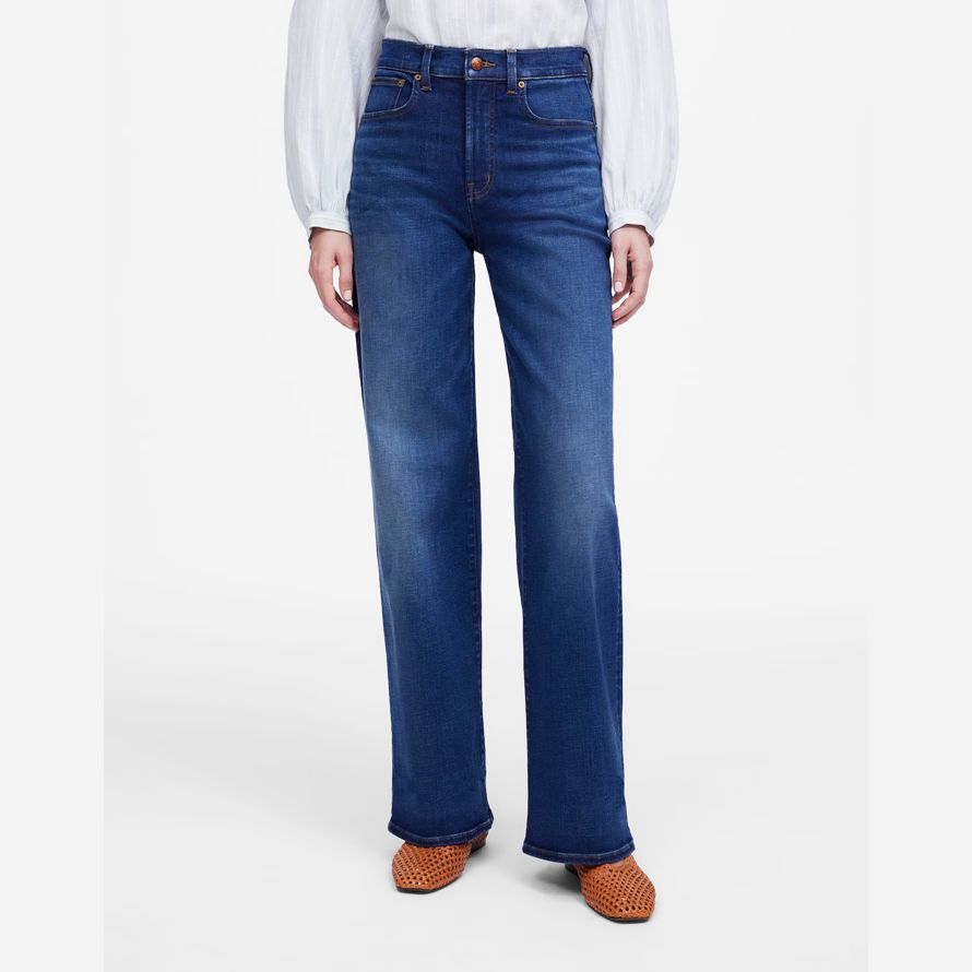 madewell die perfekte vintage-wide-leg womens jeans-dark blue