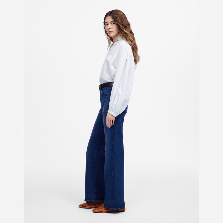 madewell die perfekte vintage-wide-leg womens jeans-dark blue