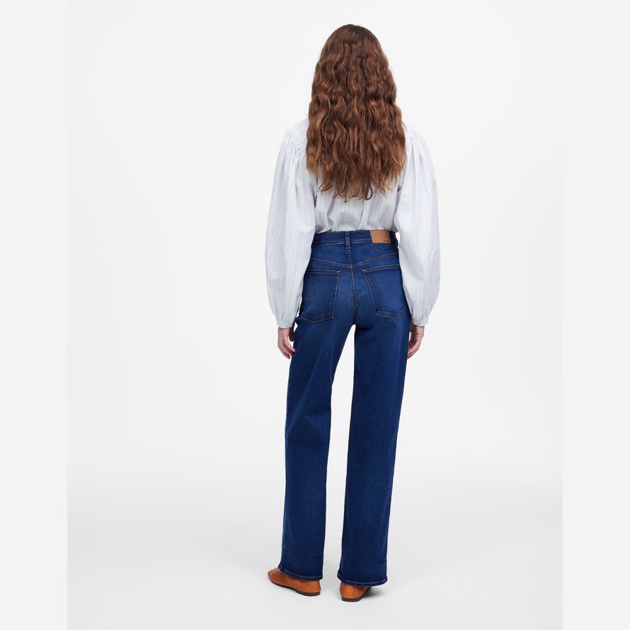 madewell die perfekte vintage-wide-leg womens jeans-dark blue