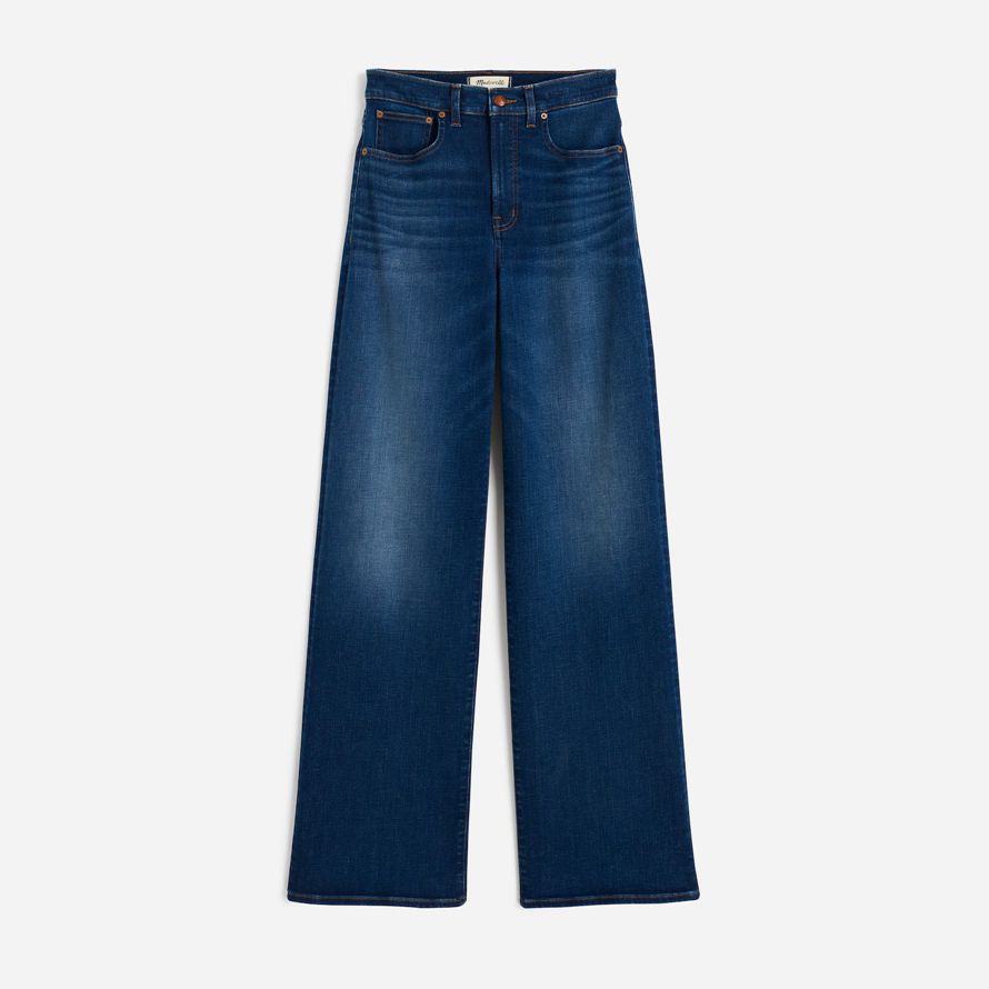 madewell die perfekte vintage-wide-leg womens jeans-dark blue