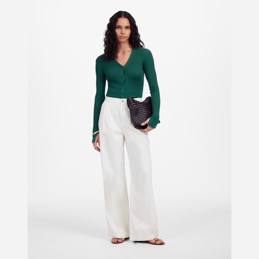 weiße madewell die harlow wide-leg womens jeans