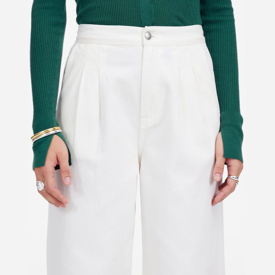 weiße madewell die harlow wide-leg womens jeans