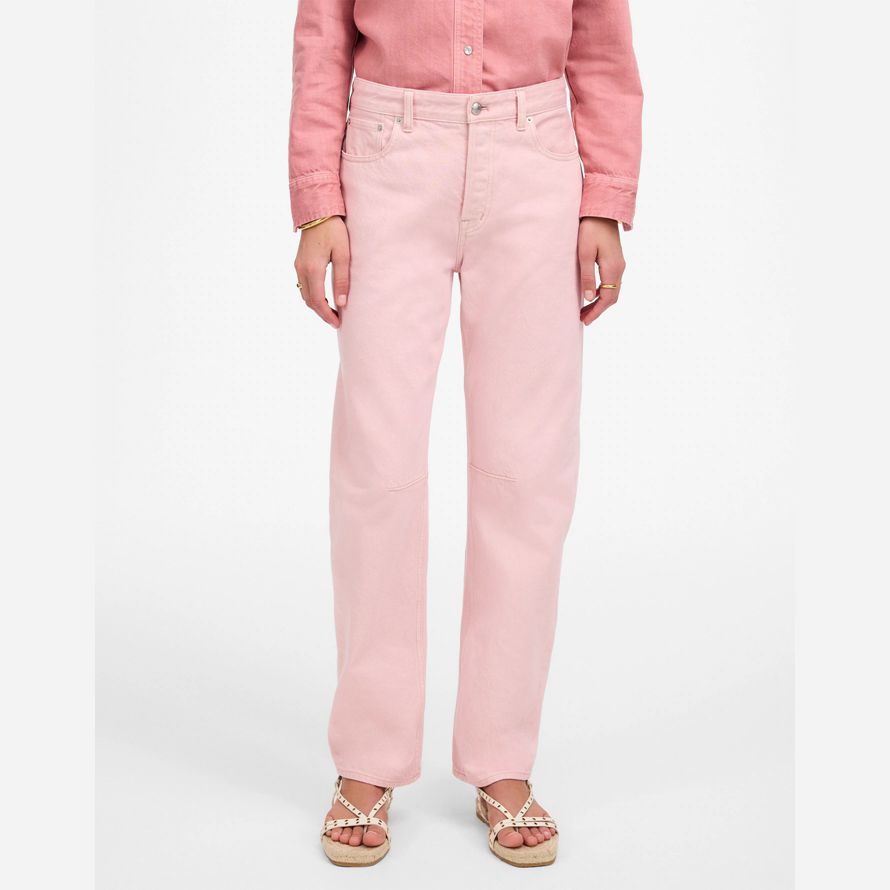 madewell die schossen barrel-leg womens jeans pink