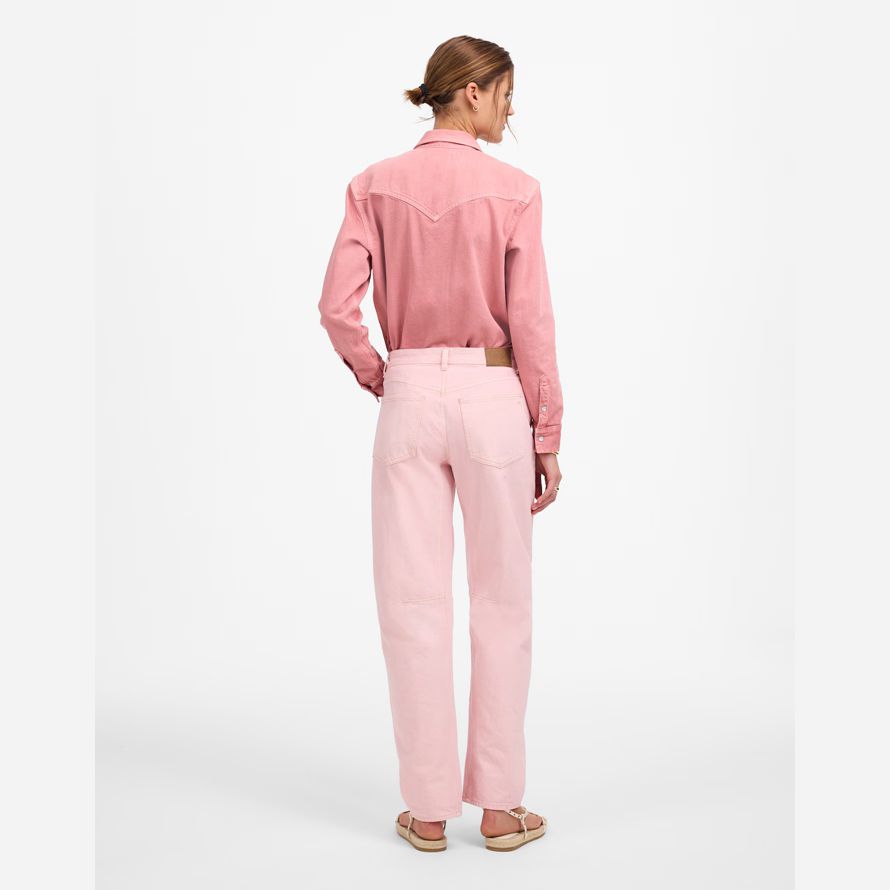 madewell die schossen barrel-leg womens jeans pink