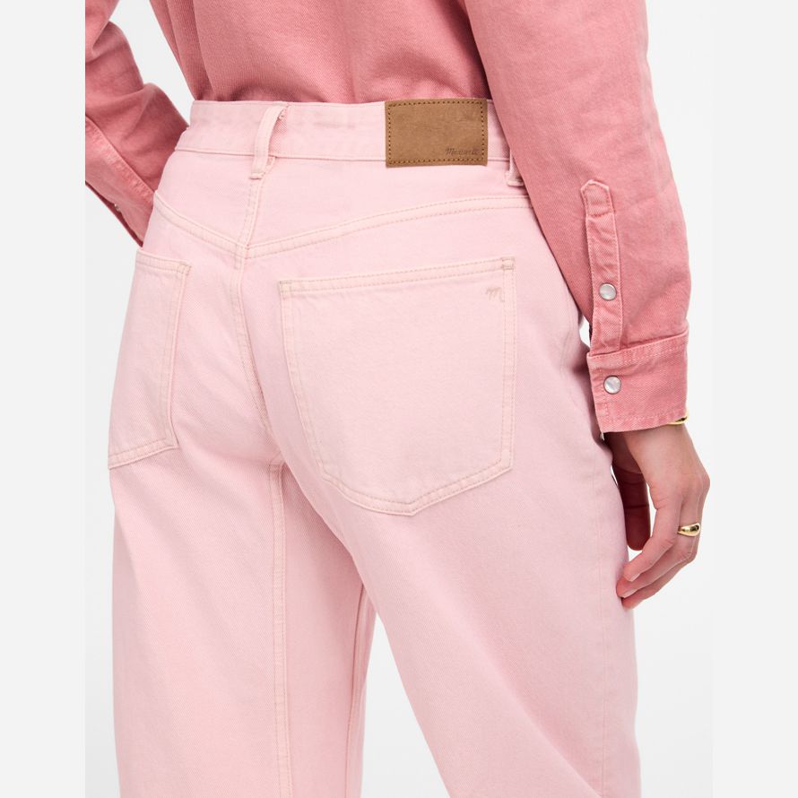 madewell die schossen barrel-leg womens jeans pink