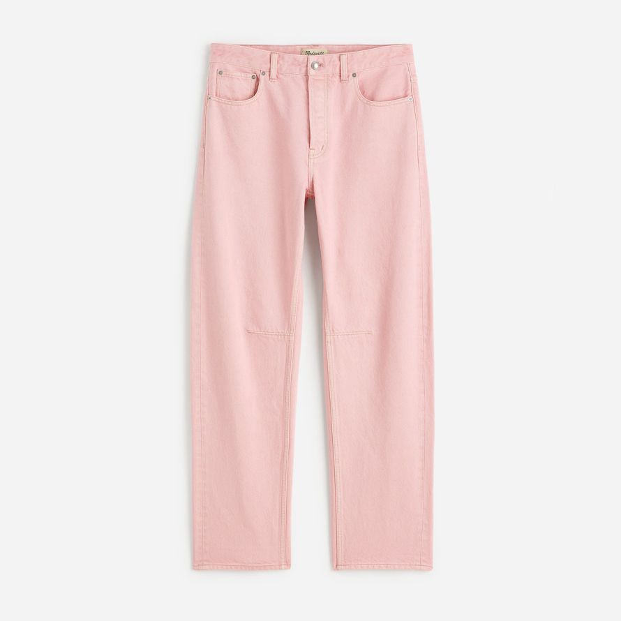 madewell die schossen barrel-leg womens jeans pink