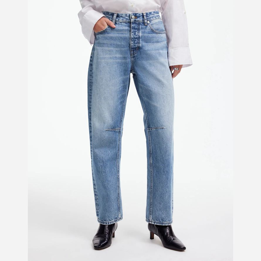 blau madewell schossen die barrel-leg womens jeans
