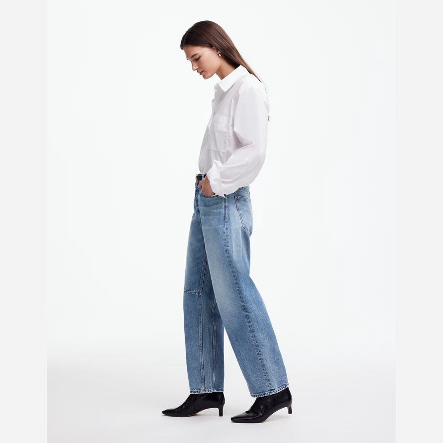 blau madewell schossen die barrel-leg womens jeans