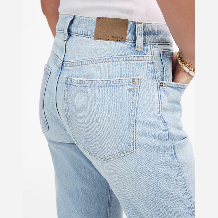 madewell dekan einfach gerade damen-jeans light blue