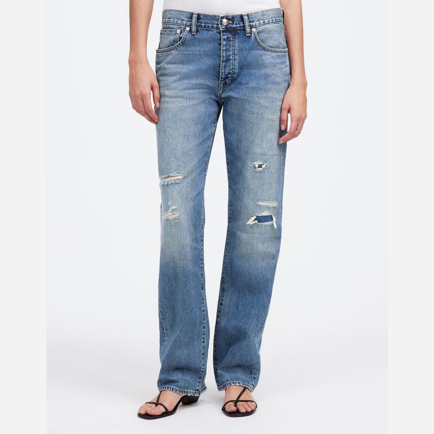 madewell x kaihara denim dean easy straight damen jeans blau