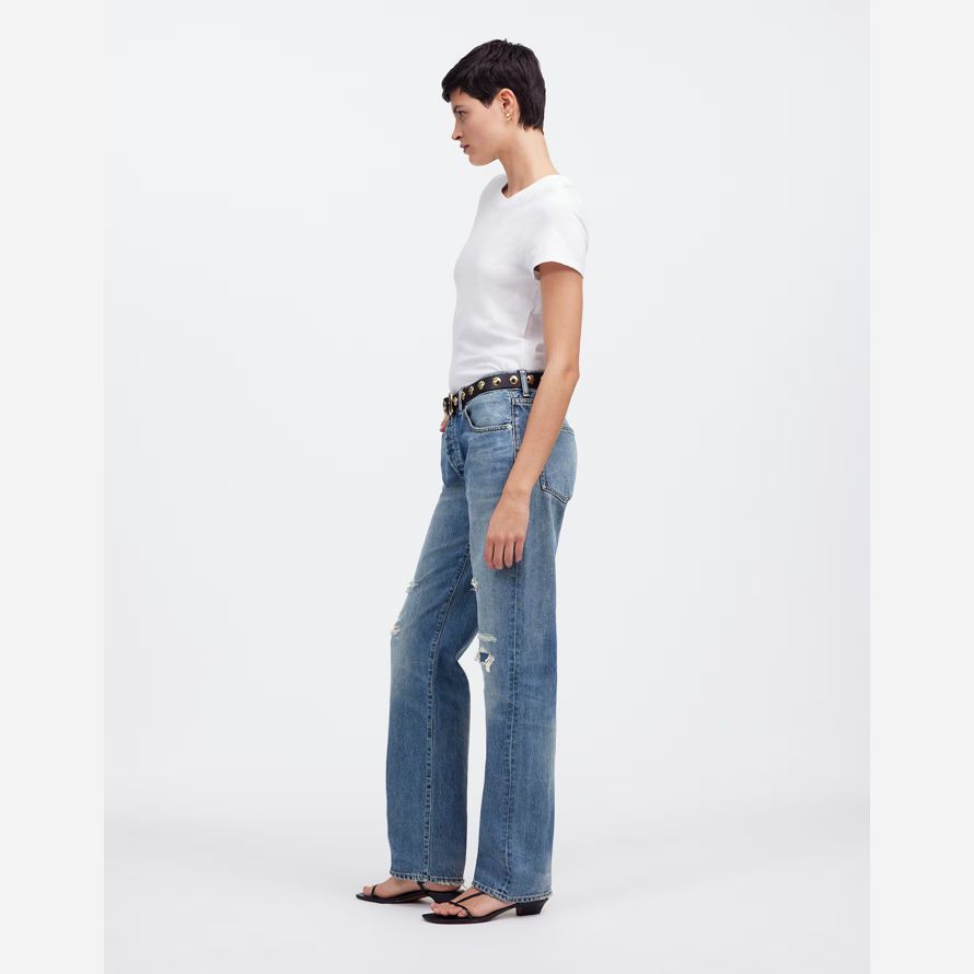 madewell x kaihara denim dean easy straight damen jeans blau