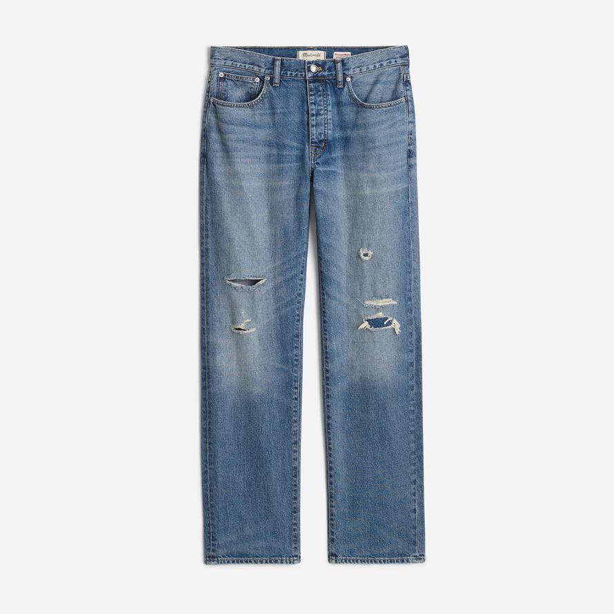 madewell x kaihara denim dean easy straight damen jeans blau