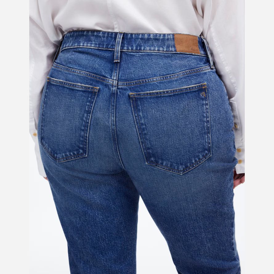 blau damen madewell plus relaxed bootcut-jeans
