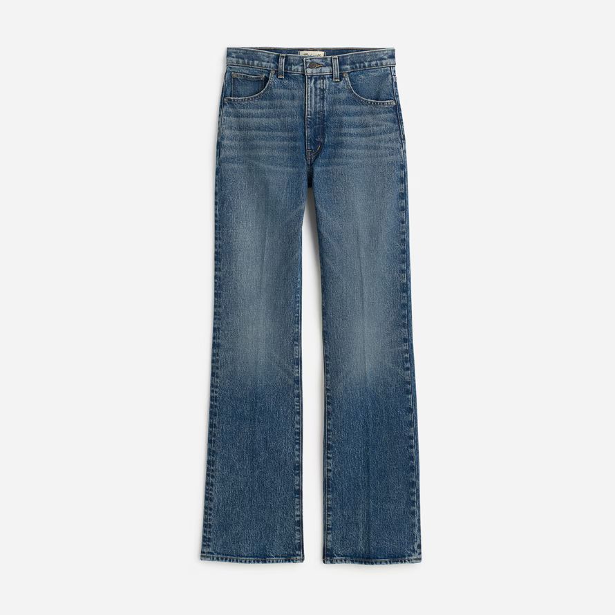 blau damen madewell plus relaxed bootcut-jeans