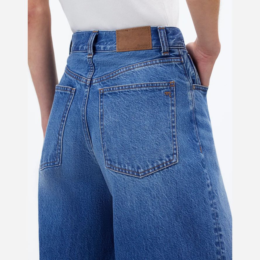 blau damen madewell superwide-leg jeans