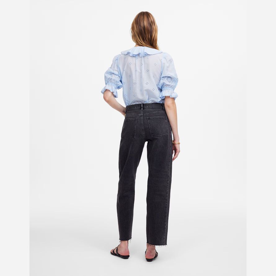 madewell pieced barrel-leg womens jeans schwarz
