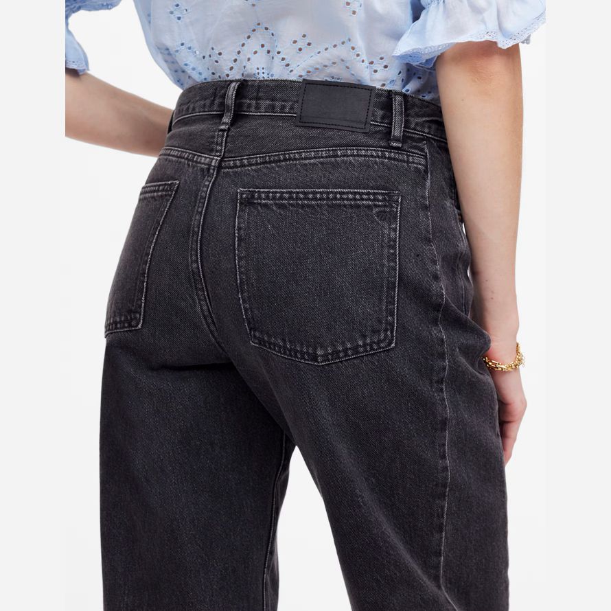madewell pieced barrel-leg womens jeans schwarz