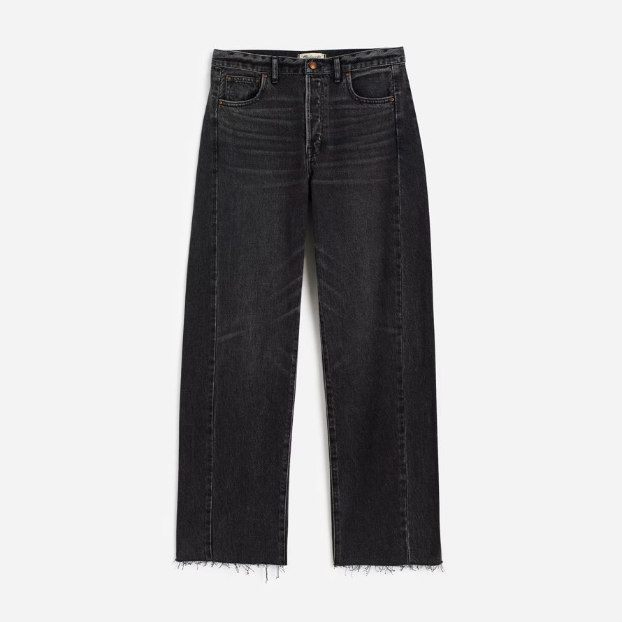 madewell pieced barrel-leg womens jeans schwarz