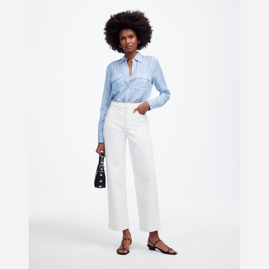weiß damen madewell das perfekte vintage-wide-leg crop jeans