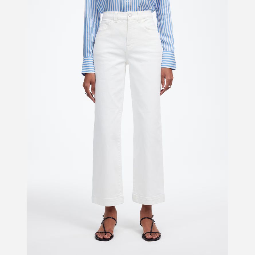 weiß damen madewell das perfekte vintage-wide-leg crop jeans
