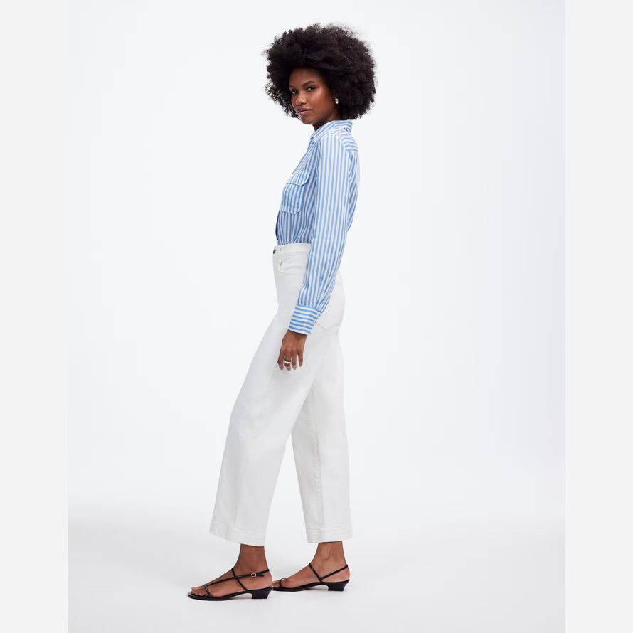 weiß damen madewell das perfekte vintage-wide-leg crop jeans