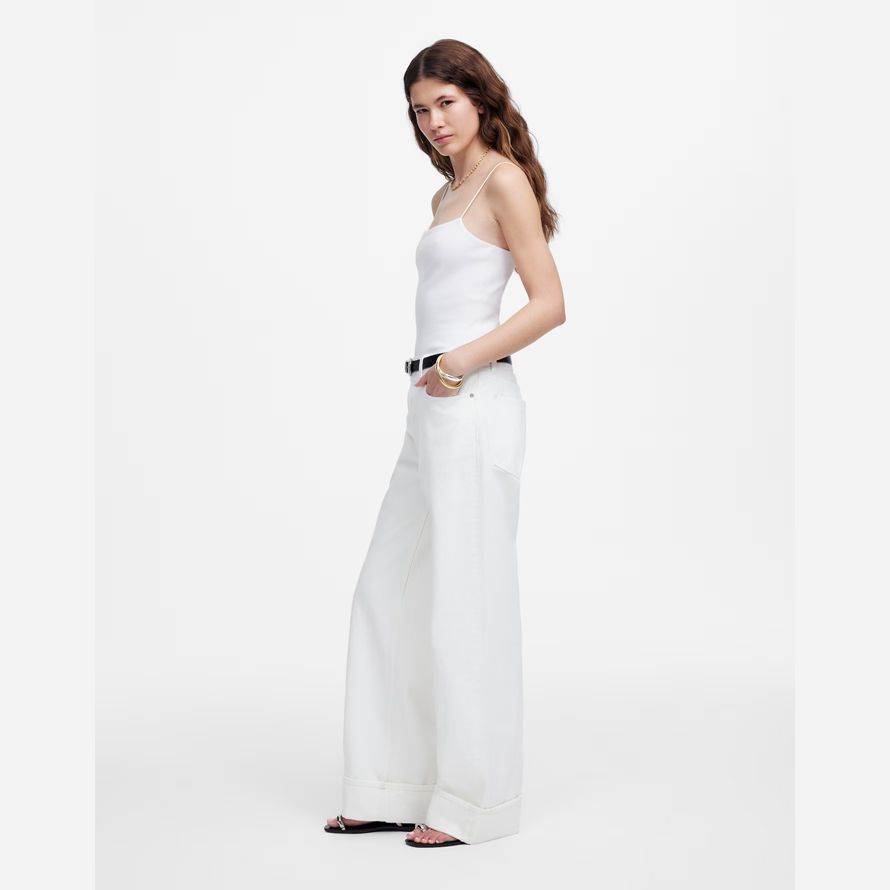 weiße madewell tief liegende baggy damen jeans