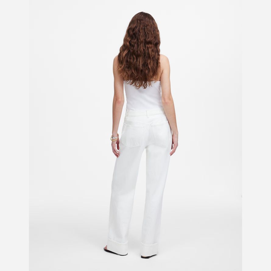 weiße madewell tief liegende baggy damen jeans