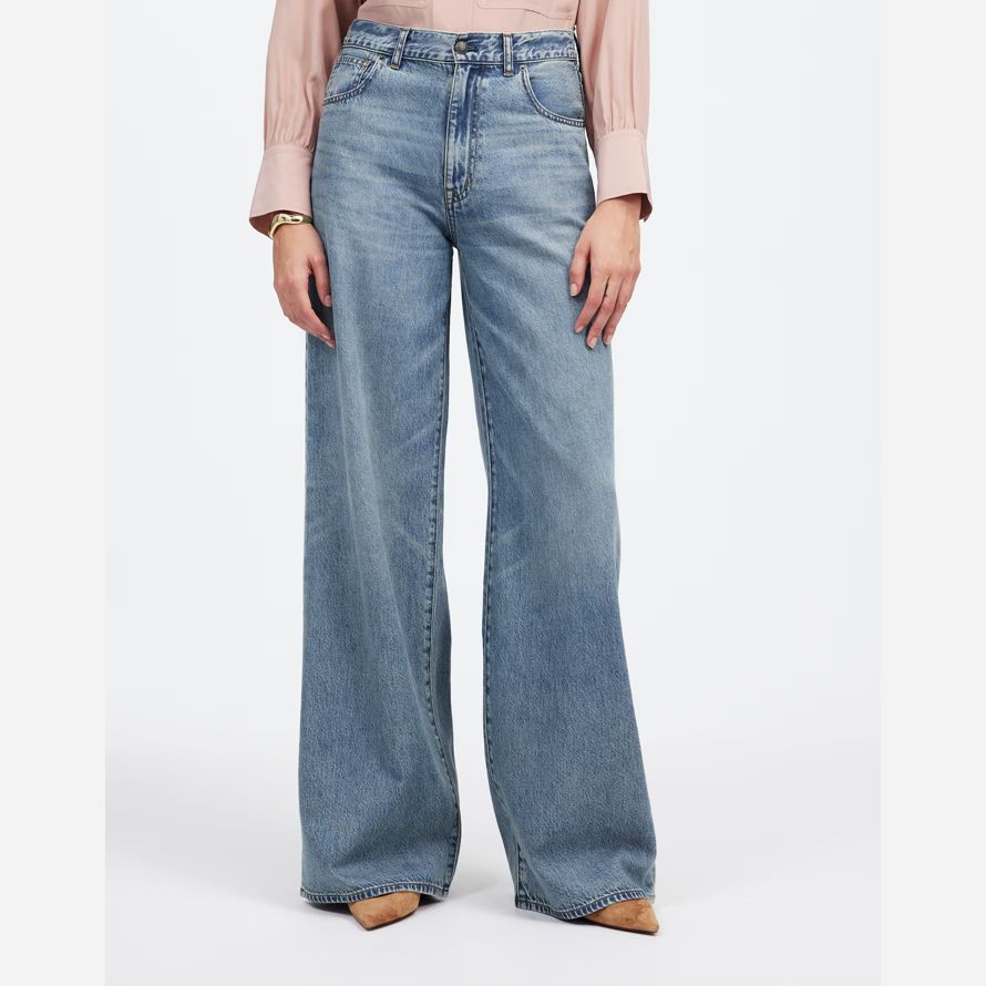 madewell superwide-leg luftigen damen jeans blau