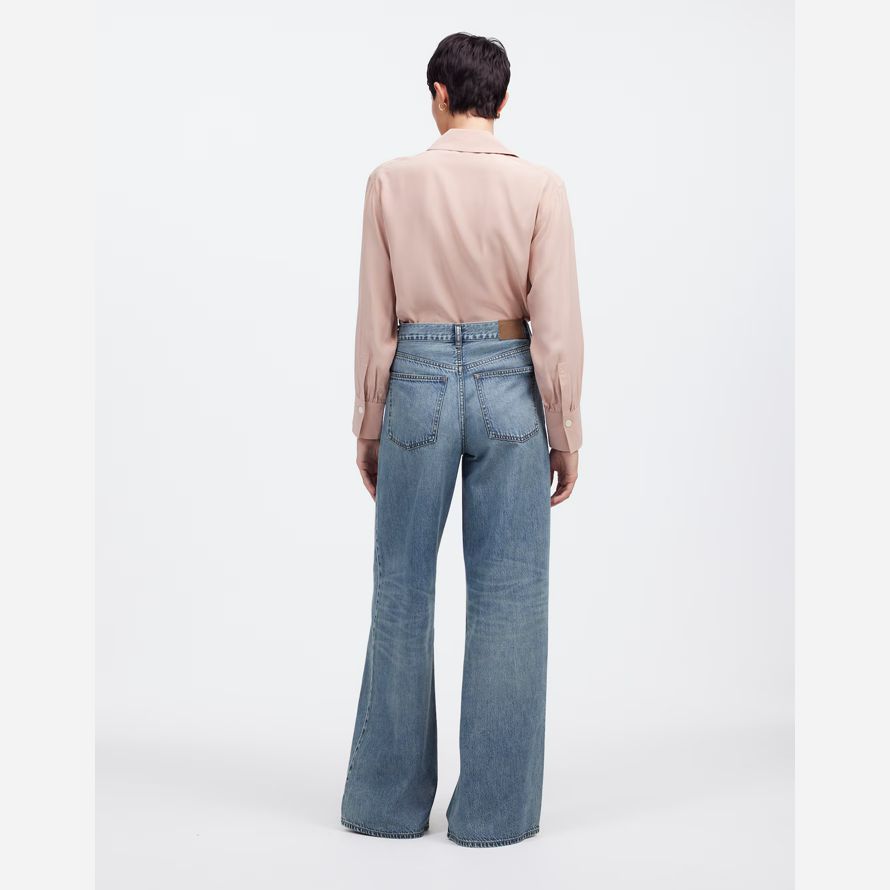 madewell superwide-leg luftigen damen jeans blau