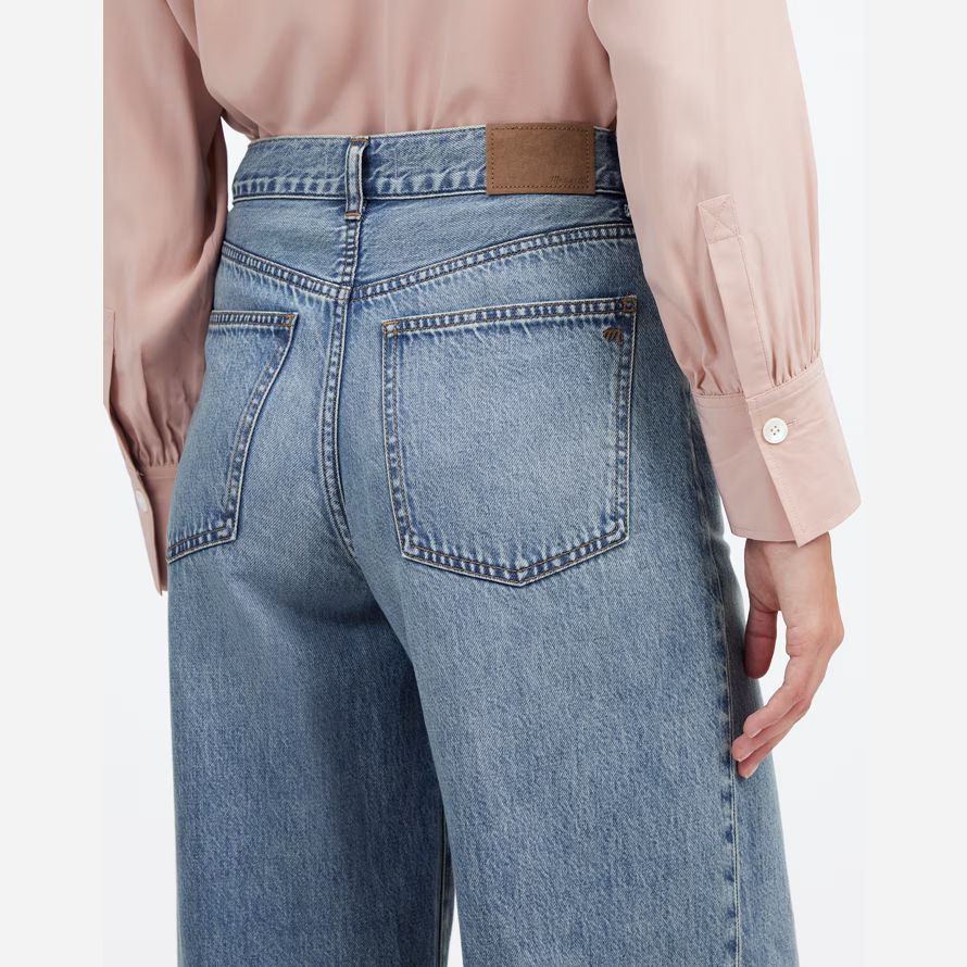 madewell superwide-leg luftigen damen jeans blau