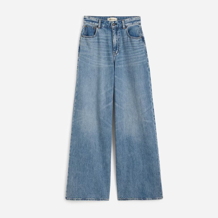 madewell superwide-leg luftigen damen jeans blau