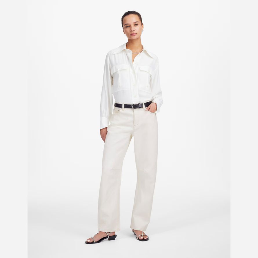 damen madewell schossen die barrel-leg jeans-creme