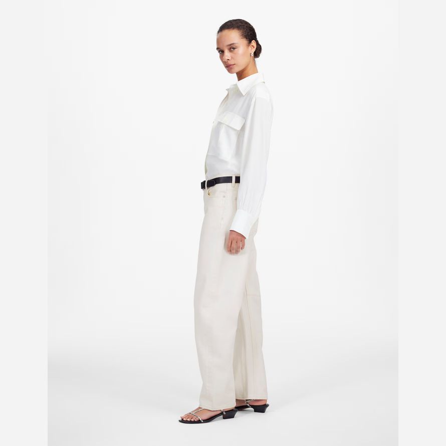 damen madewell schossen die barrel-leg jeans-creme
