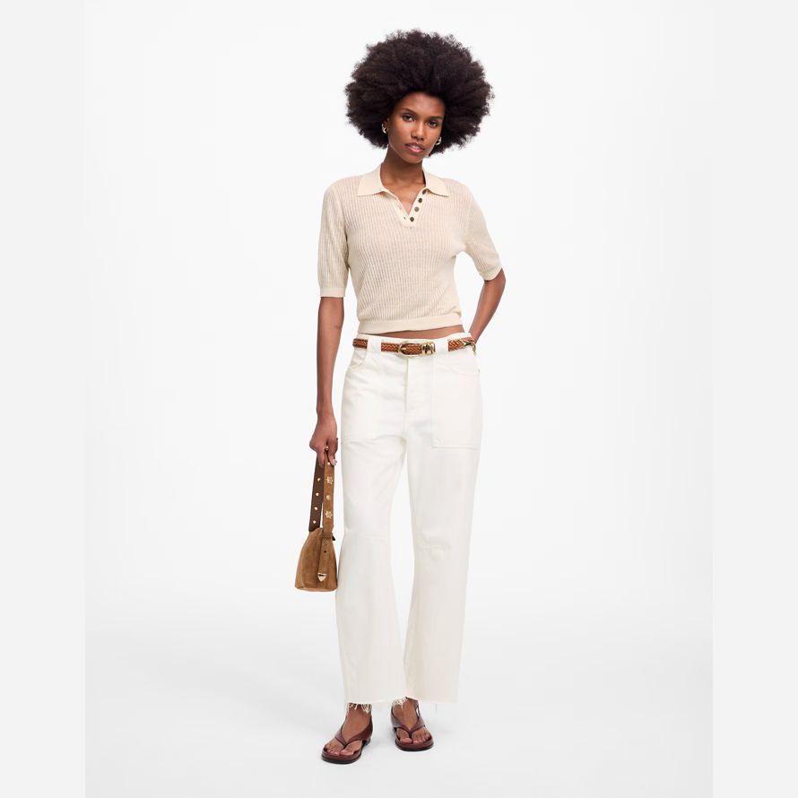 damen madewell schossen die barrel-leg jeans weiß