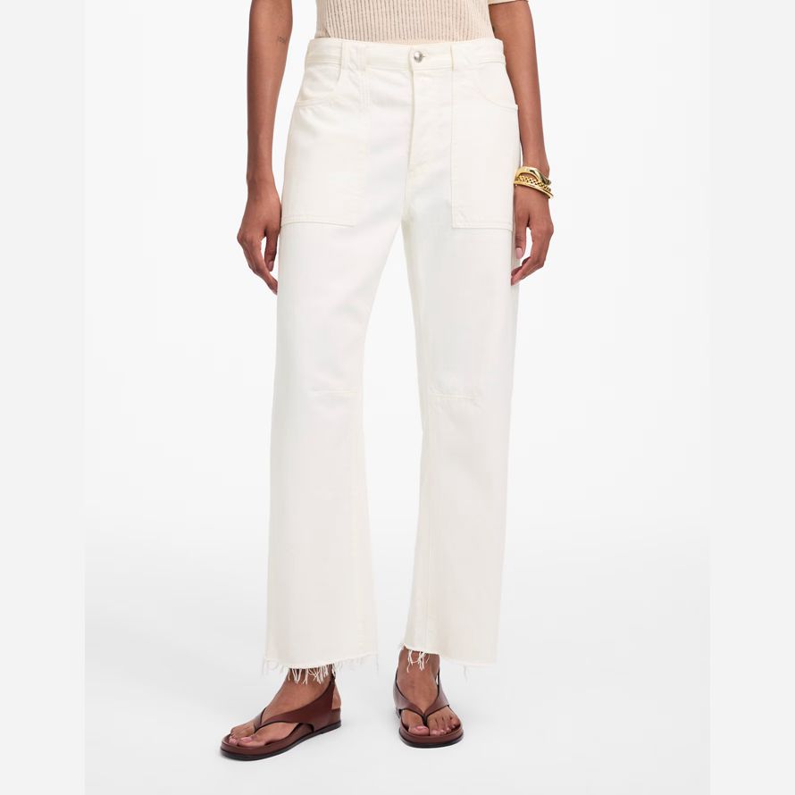 damen madewell schossen die barrel-leg jeans weiß