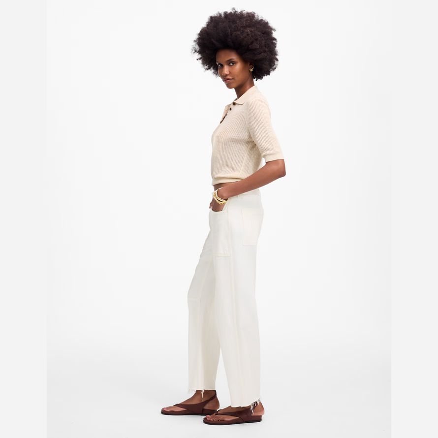 damen madewell schossen die barrel-leg jeans weiß
