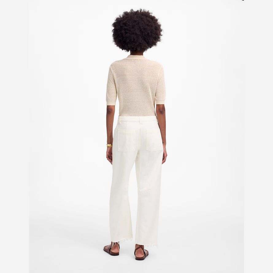 damen madewell schossen die barrel-leg jeans weiß